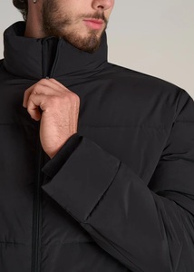 Vente en gros de manteaux à capuche en coton de couleur unie personnalisés pour hommes doudounes vestes d'hiver pour hommes - Product Image 2