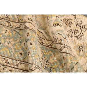 Alfombra Turca Vintage Pequeña de 1.8x2.8 pies, Alfombra de Lana con Estampado Animal Amarillo y Azul - Product Image 5