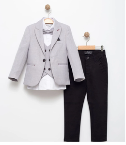 Conjunto de Traje Formal para Niños con Blazer y Chaleco, 3 Piezas, Chaqueta de Esmoquin, Chaleco y Pantalones - Product Image 2