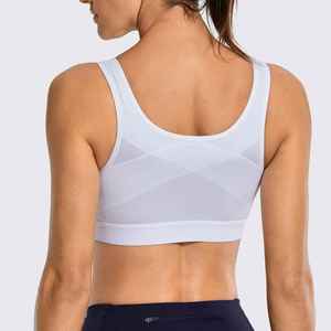 Custom Women Front Zipper High Support Sports Bra Wholesale Breathable Mesh Yoga Fitness Running Gym Workout Activewear Bra <b>Top</b> - Product Image 6