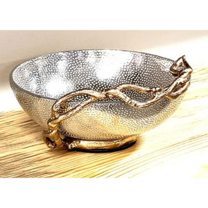 Attrayant rond martelé or feuille Accent métal bol de service prix d'usine Table bol de rangement décoratif - Product Image 5