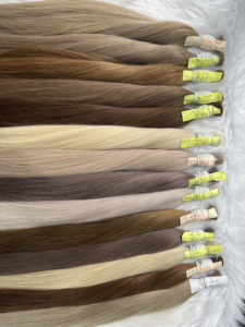 Extensiones a granel de paquetes de cabello humano virgen Remy Rubio 10-40 pulgadas máquina doble trama - Product Image 4