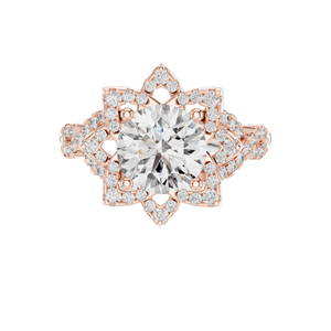 Bague halo en diamant de laboratoire 1,82 CT pour femme, clarté VVS-VS EF, or 18 carats, 14 carats, 10 carats et argent 925, or rose, or jaune, or blanc - Product Image 3