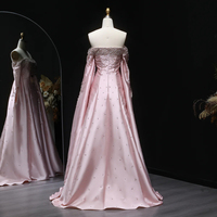 Janc ember LSZ575 Elegante Satin rosa Perlen Kristall Abend party Kleider Kleider für Frauen