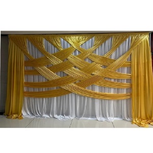 Ceremonia de Haldi, telón de fondo de escenario de boda, telón de fondo de escenario de boda de lujo, decoración de cortina, cortina lisa con cortinas para nosotros - Product Image 1