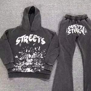 Fashionable High Street Competitive Price Men Stacked Sweat Suit Heavyweight Customized Design Men <b>Tracksuit</b> - Product Image 1