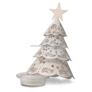 Bougie de garniture de noël décoration de la maison chandelier ornements européens en métal doré pin arbre de noël bougeoirs - Product Image 3