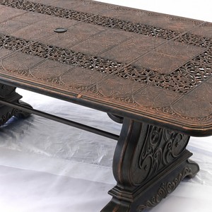 Tavolo da Pranzo Quadrato in Alluminio Pressofuso Durevole con Gambe in <span class=keywords><strong>Ferro</strong></span> <span class=keywords><strong>Battuto</strong></span>, Stile Europeo, Arredamento da Esterno per Giardino - Product Image 3