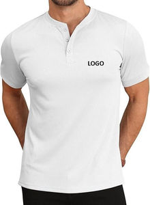 Henley เสื้อเชิ้ตผู้ชายขนาดใหญ่พิเศษผ้าฝ้ายเนื้อนุ่มน้ำหนักเบาออกแบบได้2025ฤดูร้อนและฤดูใบไม้ผลิ - Product Image 4