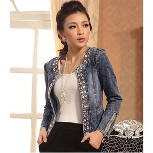 เสื้อแจ็คเก็ตยีนส์สำหรับผู้หญิงคอลเลคชั่นฤดูหนาวใหม่เสื้อโค้ท2024ไรน์สโตนสำหรับผู้หญิงเสื้อโค้ทผู้หญิงแบบลำลองซักน้ำได้สไตล์วินเทจ - Product Image 2