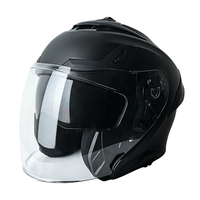 Casque de moto ouvert pour adulte unisexe, homologué DOT, coque légère en ABS, double visière, 3/4, pour cruiser, cyclomoteur, demi-casque