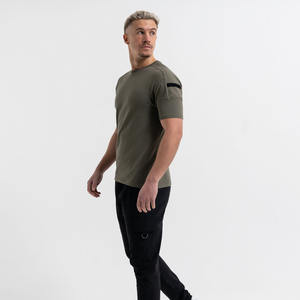 Nouveau T-shirt en maille pour homme, coupe ajustée, vert olive, de haute qualité, nouveau design, confortable, tendance, séchage rapide, décontracté - Product Image 2