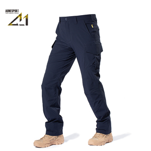 Pantalon tactique droit sportif pour homme, extensible dans les 4 sens, imperméable, coupe-vent, multi-poches, durable, fonctionnel, randonnée, mi-longueur - Product Image 1