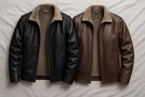 เสื้อแจ็คเก็ตหนังบุขนแกะสำหรับผู้ชาย ฤดูหนาว อุ่นสบาย คอตั้ง สไตล์ไฮสตรีท ด้านหน้าปรับแต่งได้ แห้งเร็ว ระบายอากาศได้ดี - Product Image 2