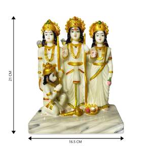 Idole Ram Darbar | Statue du Seigneur Ram Sita Lakshman & Hanuman | Idole Pooja en polyrésine pour Mandir Maison et cadeaux - Product Image 2