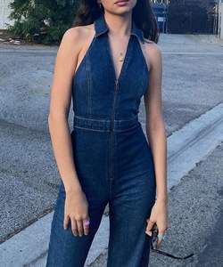 Traje de Mezclilla Elegante para Mujer, para Oficina y Uso Casual, Corte Ajustado Moderno, 100% Algodón, Transpirable y de Secado Rápido, Listo para el Verano - Product Image 5