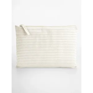 Pochette de rangement pour articles de toilette en coton biologique rayé, écologique et minimaliste - Product Image 2