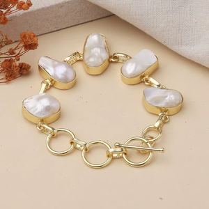 Luxurious Women Pearl <b>Bracelet</b> Gold Handcrafted Elegant Timeless Jewelry Perfect Gift for Women Daily Wear and Special Occasions - Product Image 5