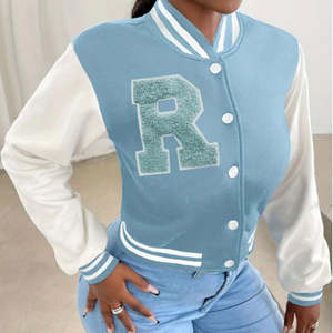 Blouson de baseball personnalisable avec col montant et logo sur le devant pour hommes, hiver Varsity & College Letterman - Product Image 4