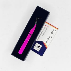 Pinzas Japonesas para Pestañas de 10 mm de Longitud, Hechas a Mano, de Color Rosa Intenso, con Punta Curva, Dentada/Lisa, Duraderas y de Precisión - Product Image 5