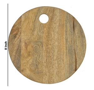 Planche à découper ronde avec trou de suspension, surface épaisse et lisse, idéale pour couper, servir des collations et décorer la cuisine avec style - Product Image 5