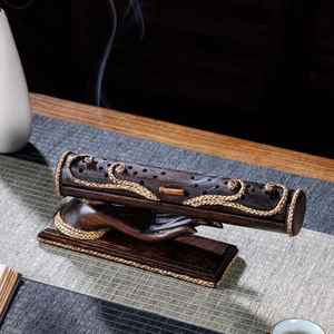 Classic Design Eco Friendly Durable <b>Wooden</b> Religious Indian Incense <b>Burner</b> with Ash Catcher <b>for</b> Home Zen Decoration - Product Image 1