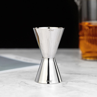Jigger de barman sans soudure en acier inoxydable 304, finition miroir, 30/45 ml, double mesure avec échelle gravée ML OZ pour bar