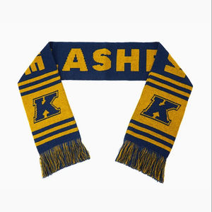 Écharpe d'hiver en tricot jacquard acrylique polyester impression par sublimation pour fans de football - Product Image 2