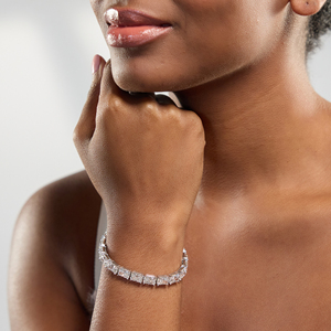 Pulsera de tenis de hoja perenne con diamantes de laboratorio de corte radiante, joyería de lujo de gama alta para mujeres, suministro al por mayor disponible a granel - Product Image 3