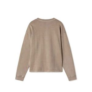 Sweats à col rond 100% coton hiver polaire doublé Long Polo Style solide motif tricoté tissage Anti-rétrécissement Anti-rides haut - Product Image 2