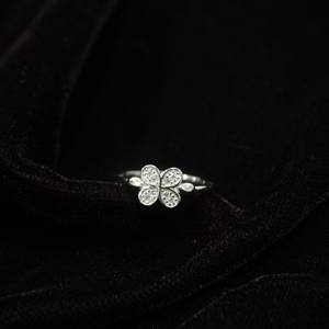Elegant Silver CZ <b>Ring</b> Handmade 925 Sterling Thin Band Delicate Stackable Fine Jewelry for Her <b>Wedding</b> Anniversary Party Gift - Product Image 1