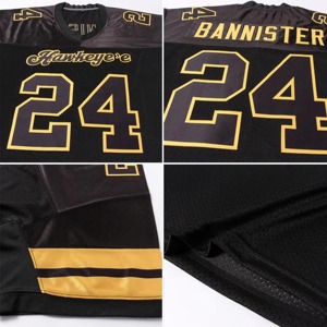 Derniers modèles de maillots de football américain pour hommes vente en gros de maillots personnalisés de qualité avec broderie et écusson chemise de football à manches courtes - Product Image 5