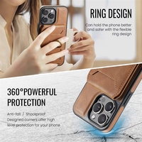 Étui de protection intégral antichoc en TPU et PC avec fente pour cartes et étui en cuir magnétique pour iPhone 18 17 Air 16 Pro Max 15 Plus Capas