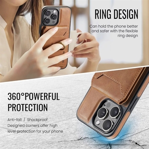 Custodia Protettiva Integrale Antiurto in TPU PC con Slot per Schede e Custodia Magnetica in Pelle per <span class=keywords><strong>iPhone</strong></span> 18 17 Air 16 Pro Max 15 Plus - Product Image 4