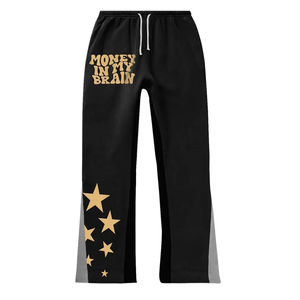 Survêtement en polaire personnalisé pour hommes avec broderie en détresse pantalon de survêtement évasé à capuche ensemble pour l'hiver survêtement surdimensionné - Product Image 5