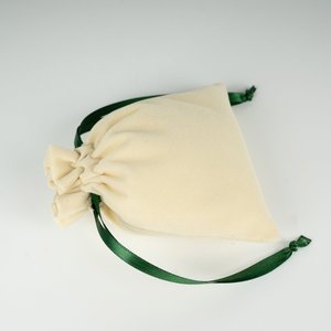 Velvet Rose <b>Drawstring</b> <b>Pouch</b> Green Ribbon 4 5 (10 13 Cm) Screen Printed Recyclable Embroidered for Gemstones Necklaces - Product Image 5