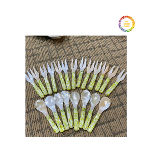 Cuillère et fourchette en coquillage naturel authentique du Vietnam Produit en nacre artisanal pour l'exportation et les boutiques - Product Image 3