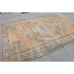 Turkish Oversize Rug 6.9x10.2 ft, <b>Brown</b> Blue Ombr Rug <b>Wool</b> - Product Image 4