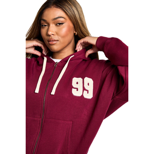Sweat à capuche léger pour femme avec fermeture éclair sur le devant, logo personnalisé, 100% coton, avec poches, manches longues, séchage rapide, respirant - Product Image 4