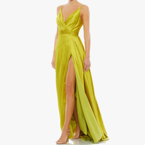 Vestido de satén <span class=keywords><strong>para</strong></span> invitados de <span class=keywords><strong>boda</strong></span>, plisado, frontal, <span class=keywords><strong>2022</strong></span> - Product Image 1