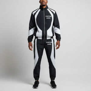 Hommes hiver solide coupe-vent survêtement 100% coton tissu haute rue Style confortable coupe décontracté Look ensemble - Product Image 2