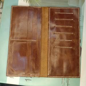 Portefeuille en cuir fin pour homme sur mesure en gros, long, minimaliste, porte-cartes intelligent, fermeture ouverte, fonction RFID, doublure en polyester - Product Image 3