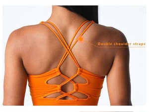 Soutien-gorge de sport découpé dos nu croisé réversible à dos ouvert, vêtements de yoga de grande taille avec découpe dos nu croisé - Product Image 2