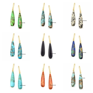 High Quality 925 Sterling Silver Fine Dangle <b>Earrings</b> 9x30mm Iolite <b>Quartz</b> Gemstone Jewelry Women Long Drop Shape Design Gift - Product Image 2