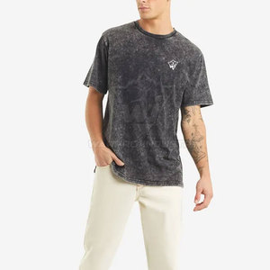 T-shirts oversize effet délavé pour hommes, matière douce et respirante, coupe décontractée, idéale pour l'été et les tenues décontractées - Product Image 1