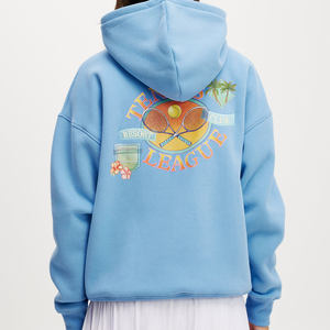 Sweat à capuche graphique surdimensionné pour femmes à épaules tombantes Gumball Premium personnalisé Sweats à capuche anti-rides et respirants Sweat à capuche zippé pour femmes - Product Image 1