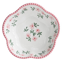 Service de vaisselle en céramique rose populaire moderne motif floral assiette bol en porcelaine