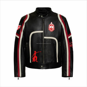 Delta Sigma Theta DST Striped <b>Leather</b> <b>Jacket</b> - Product Image 1
