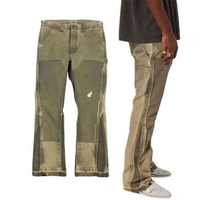 Pantalones Vaqueros Anchos de Invierno Personalizables 2025, Estilo Vintage, Corte Bootcut, 100% Algodón, Ligeros, para Hombre, ODM