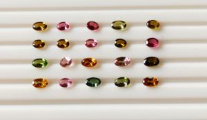 Haute qualité 3x5mm 6x8mm forme ovale multi tourmaline pierres précieuses naturel à facettes rubellite pierre Lot pierres coupées en gros - Product Image 2